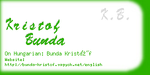 kristof bunda business card